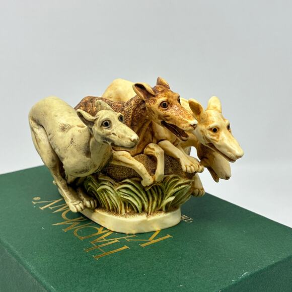 Harmony Kingdom Retired Racers Greyhounds Marble Resin Box Figurine 3060/5000 LE - Picture 1 of 12